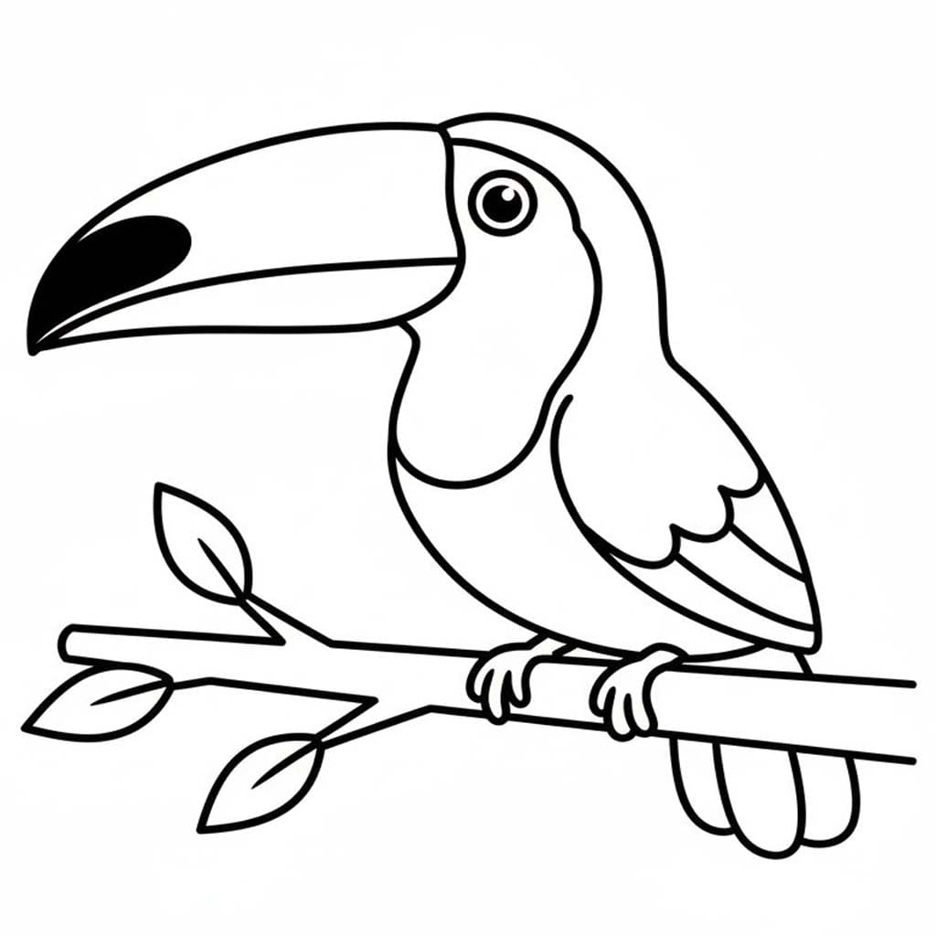 Kolorowanka Narysuj Tukan łatwy