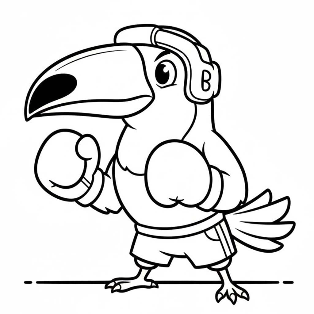 Kolorowanka Narysuj Tukan podstawowy