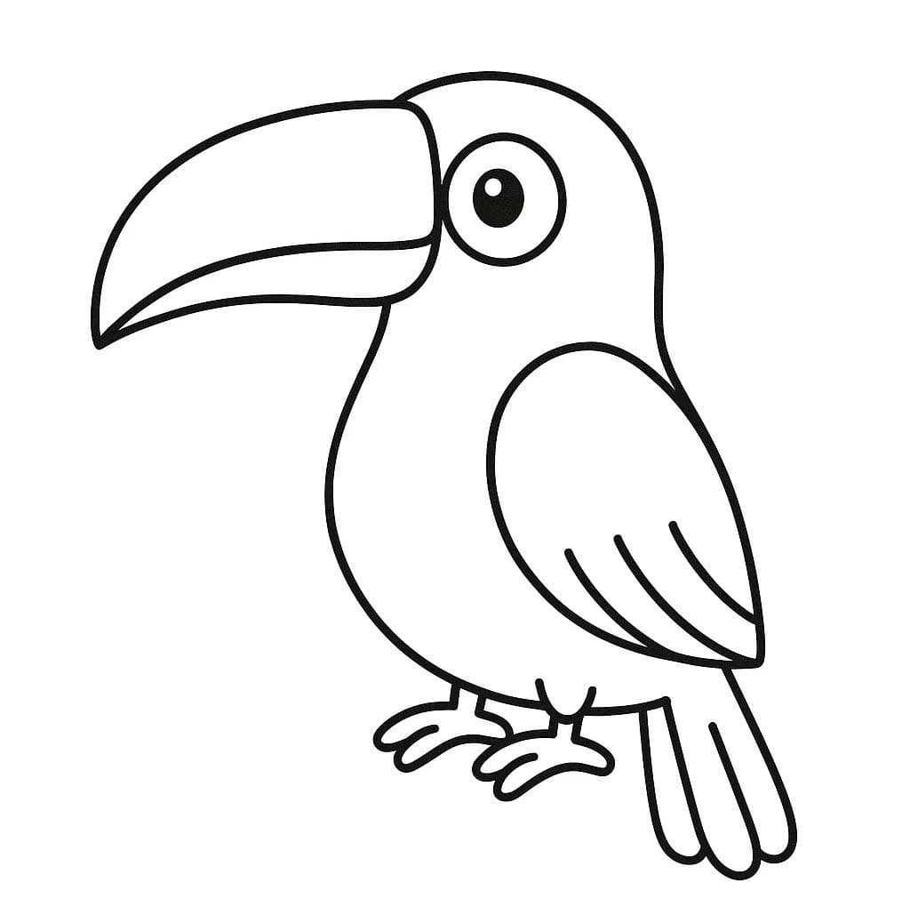 Kolorowanka Narysuj Tukan wydruku podstawowy