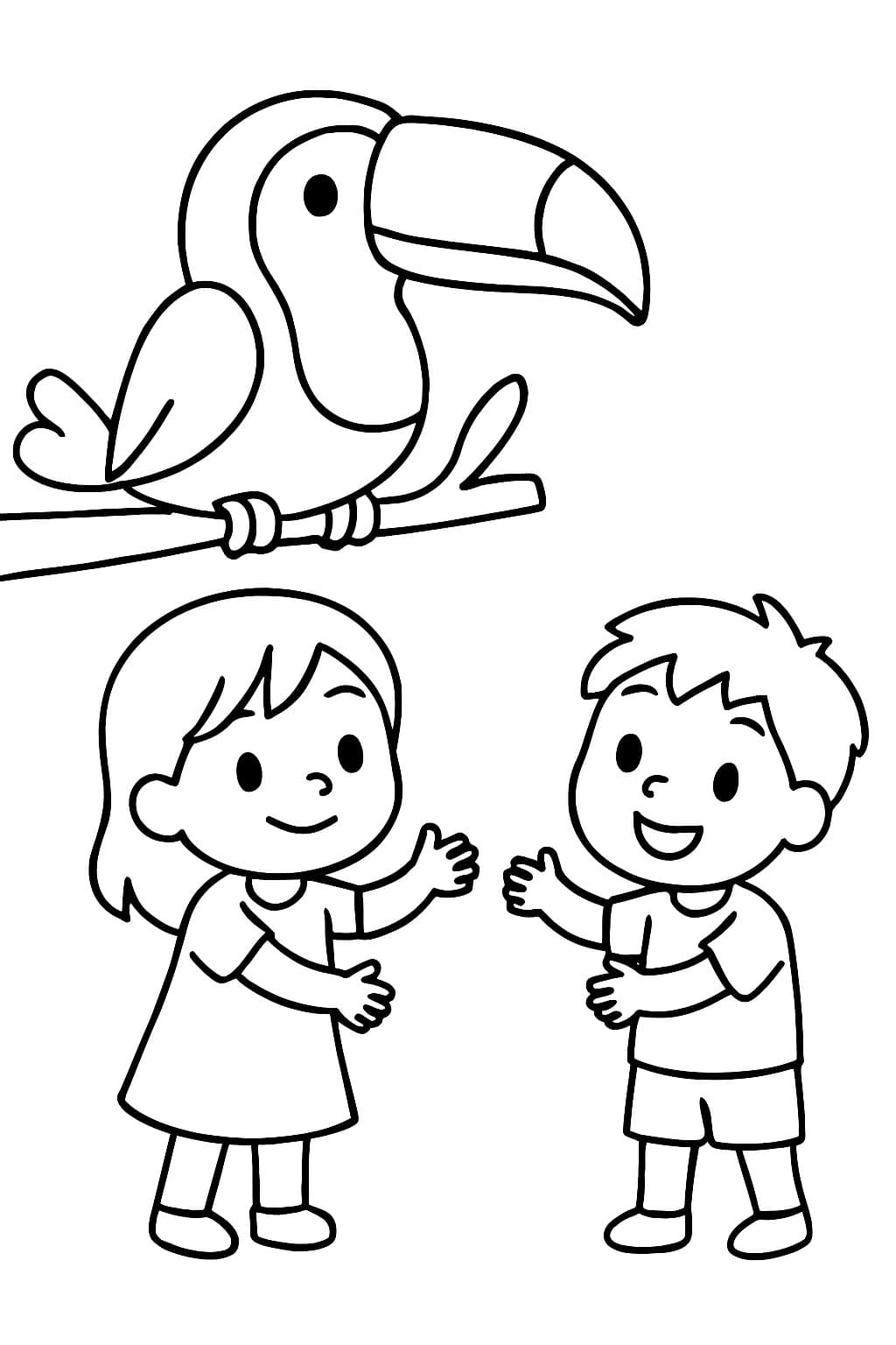 Kolorowanka Narysuj Tukan