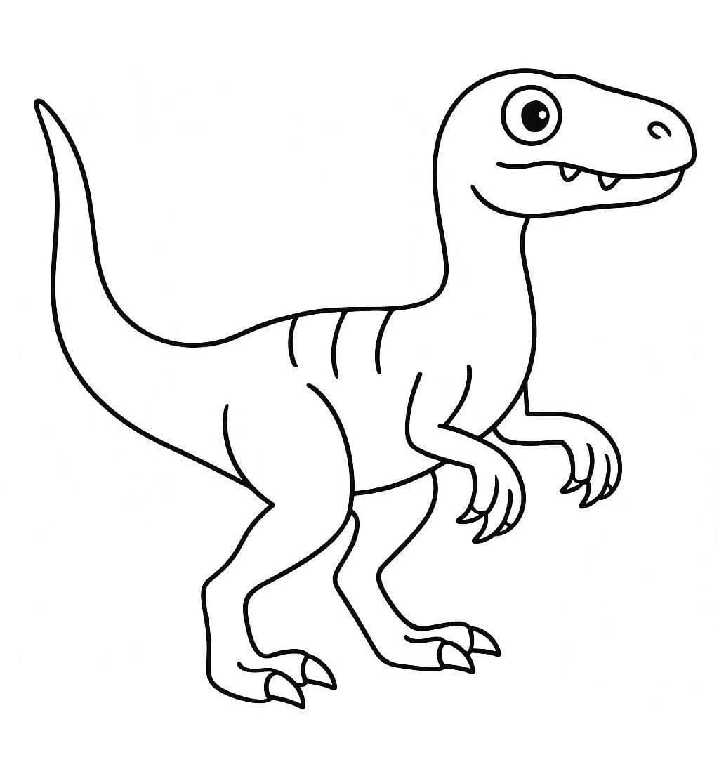 Kolorowanka Narysuj Welociraptor dla dzieci