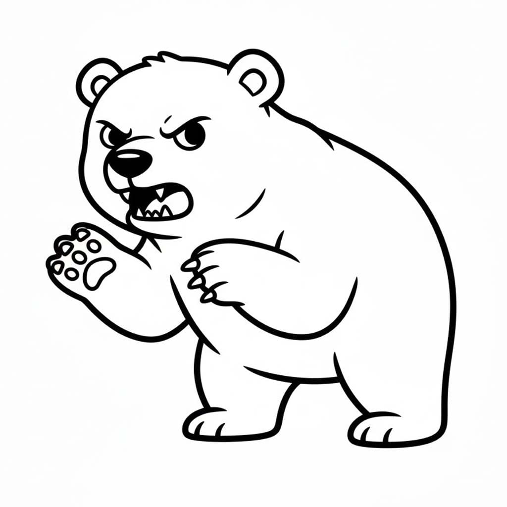 Kolorowanka Niedźwiedź Polarny bezpłatny łatwy