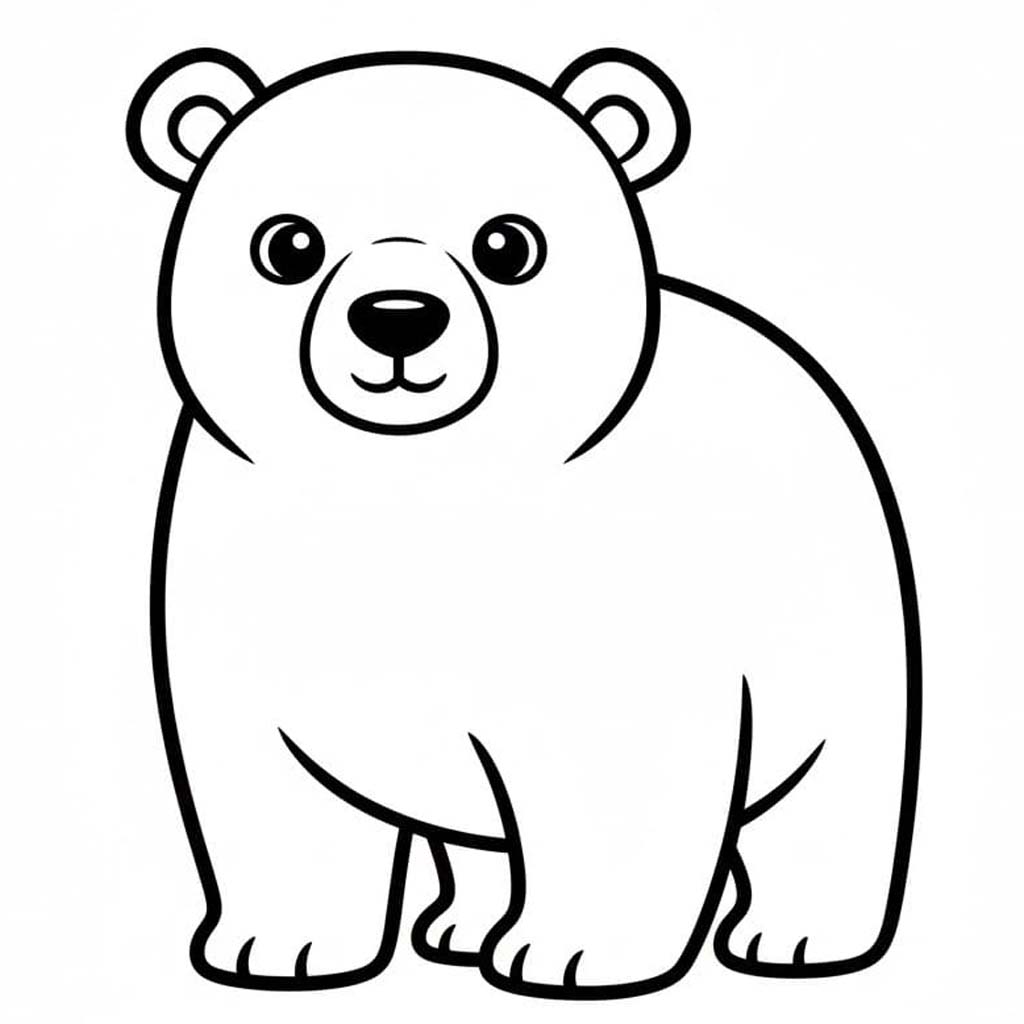 Kolorowanka Niedźwiedź Polarny bezpłatny wydruku