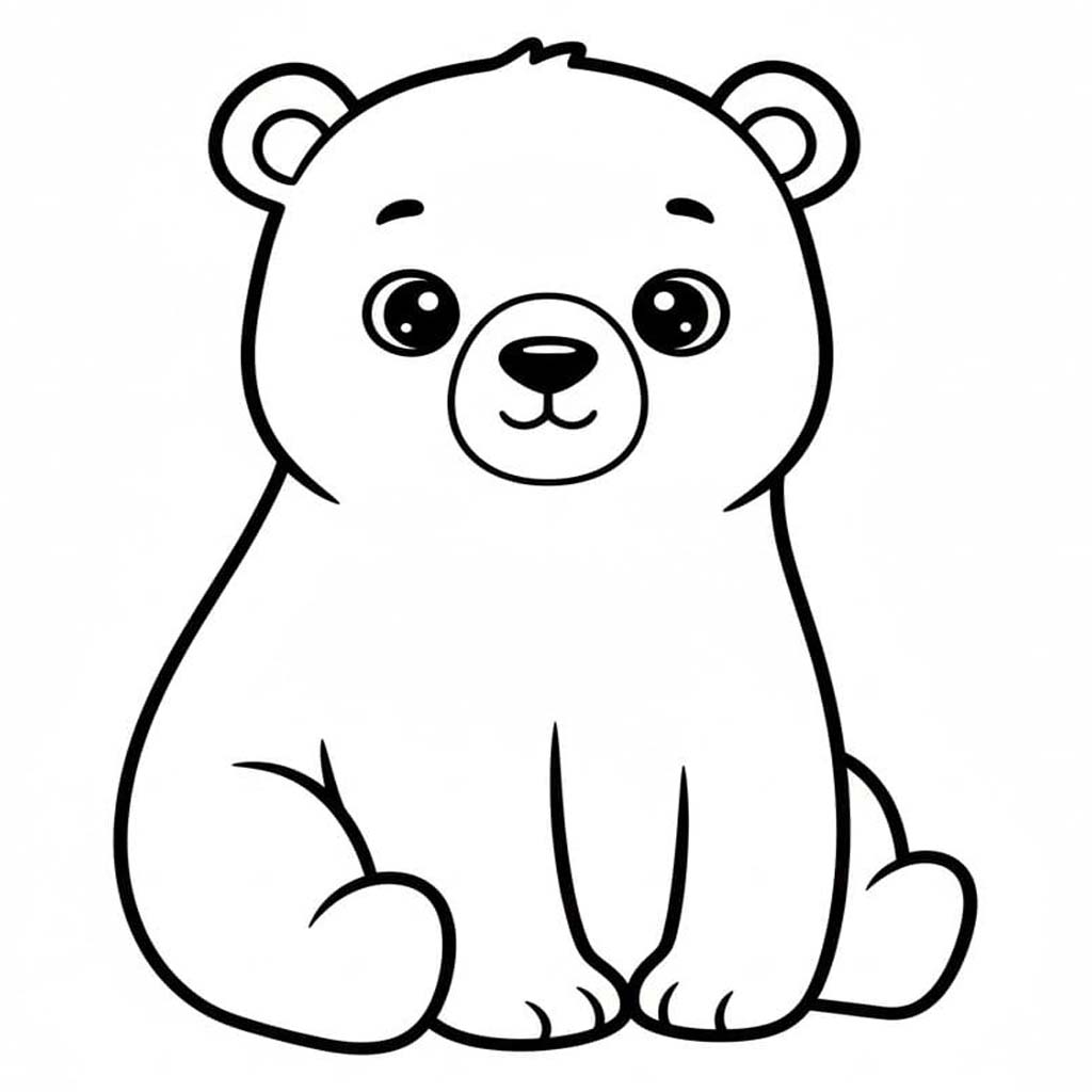 Kolorowanka Niedźwiedź Polarny wydruku prosty