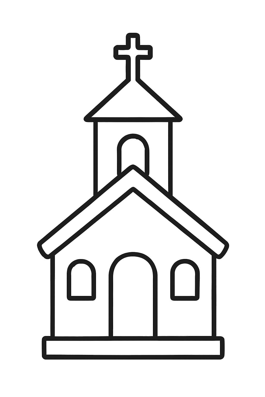 Kolorowanka Obraz Kościół bezpłatny wydruku