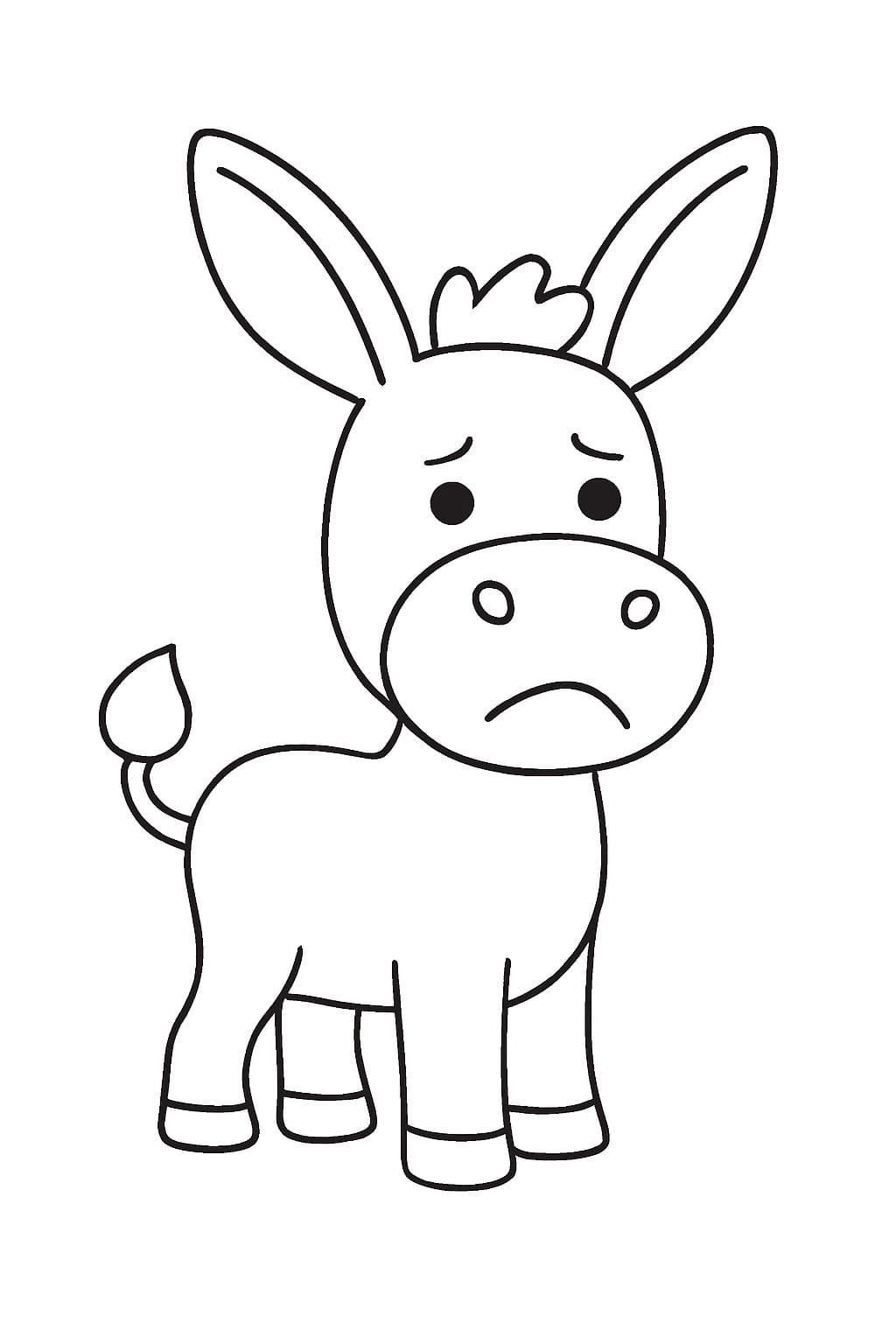 Kolorowanka Obraz Osioł bezpłatny wydruku