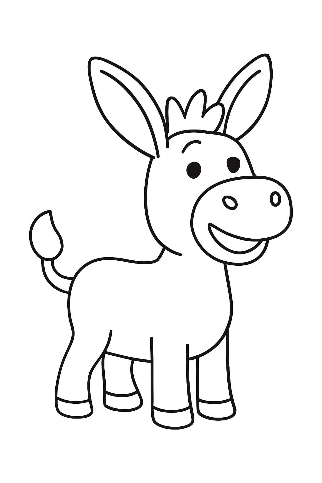 Kolorowanka Obraz Osioł bezpłatny