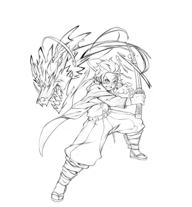 Kolorowanka Obraz Tanjiro bezpłatny wydruku