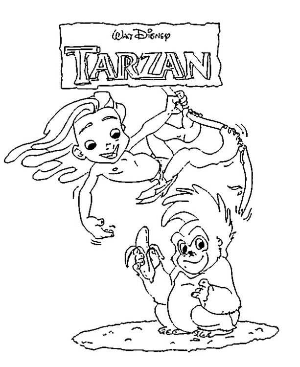 Kolorowanka Obraz Tarzan bezpłatny