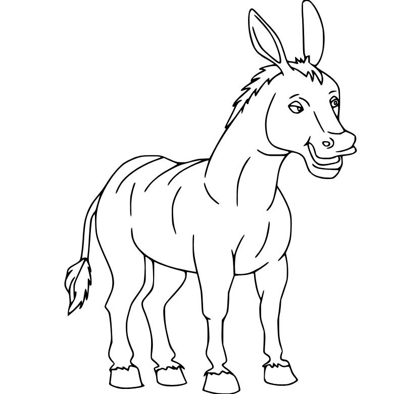 Kolorowanka Osioł bezpłatny dla dzieci
