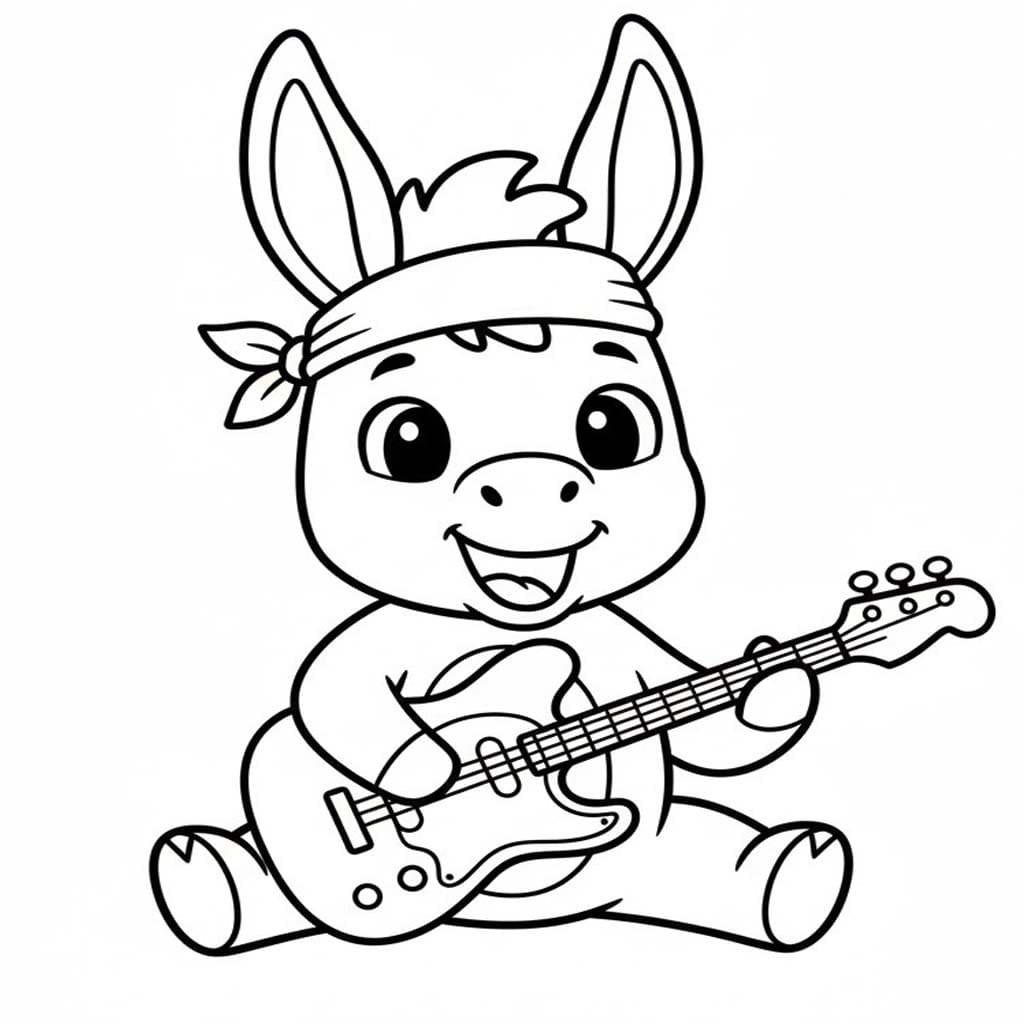 Kolorowanka Osioł bezpłatny prosty