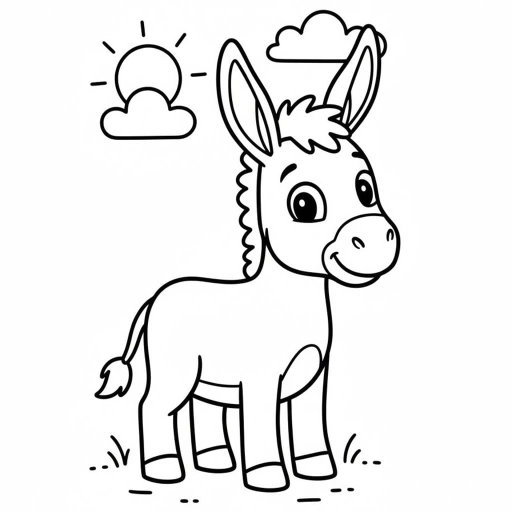 Kolorowanka Osioł bezpłatny wydruku dla dzieci