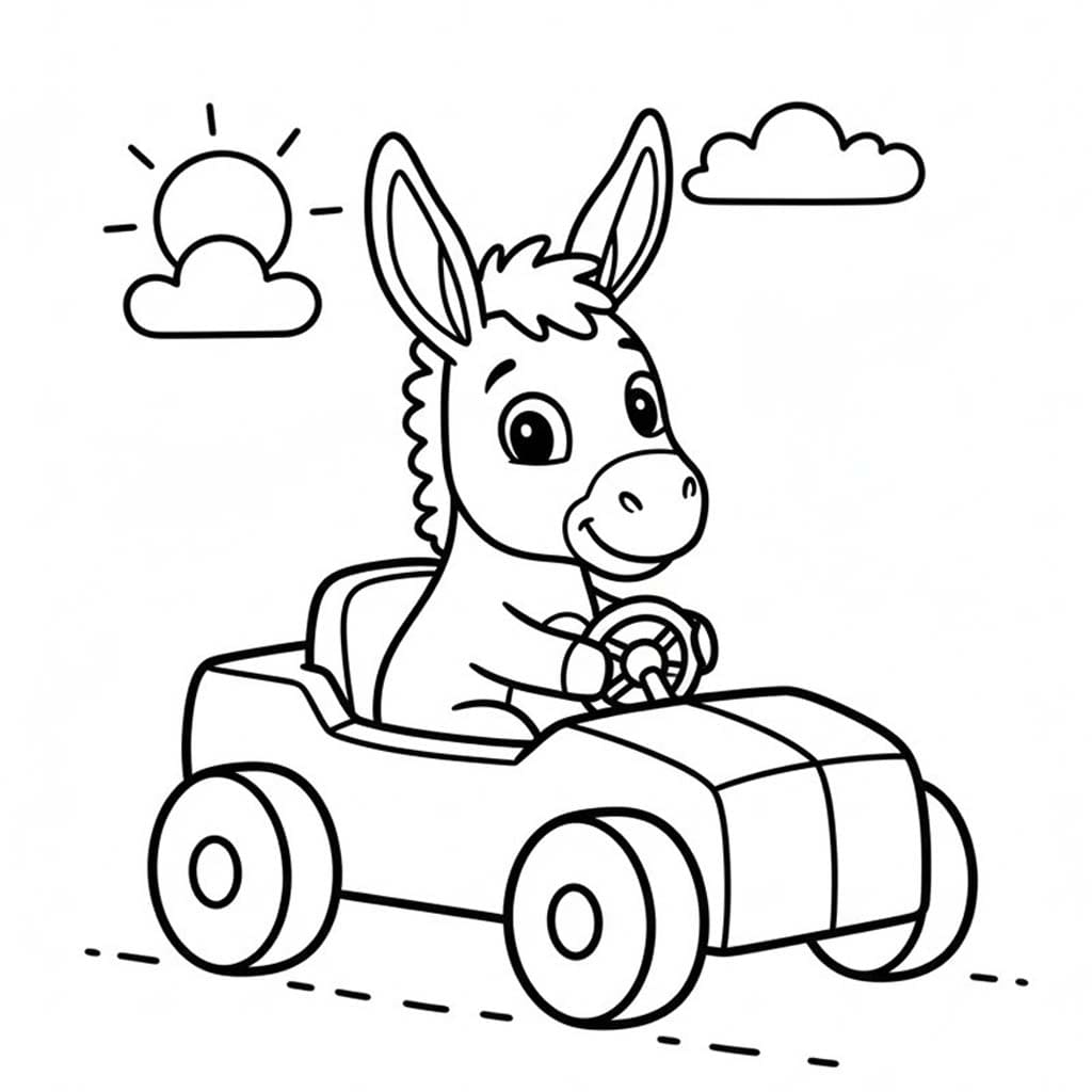 Kolorowanka Osioł bezpłatny wydruku łatwy