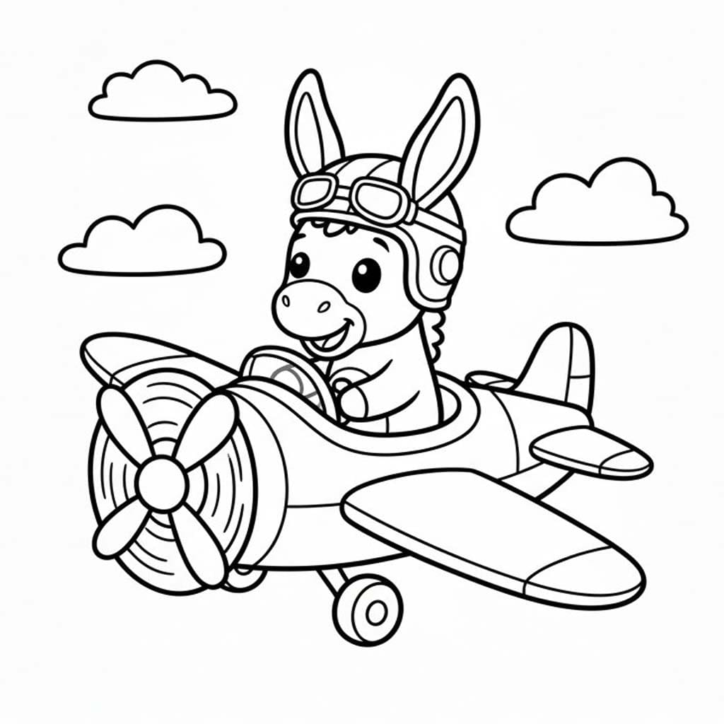 Kolorowanka Osioł bezpłatny wydruku podstawowy