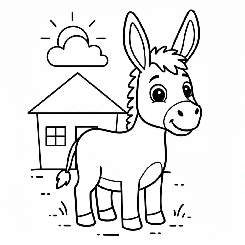 Kolorowanka Osioł dla dzieci