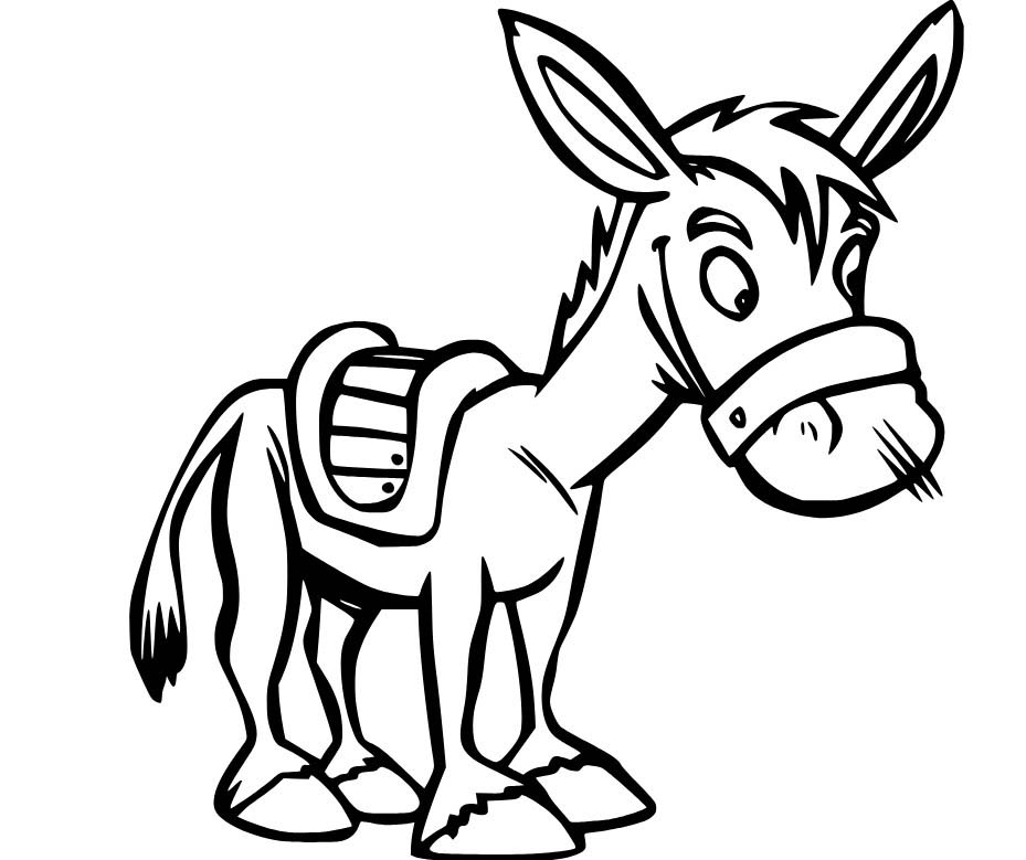 Kolorowanka Osioł wydruku łatwy