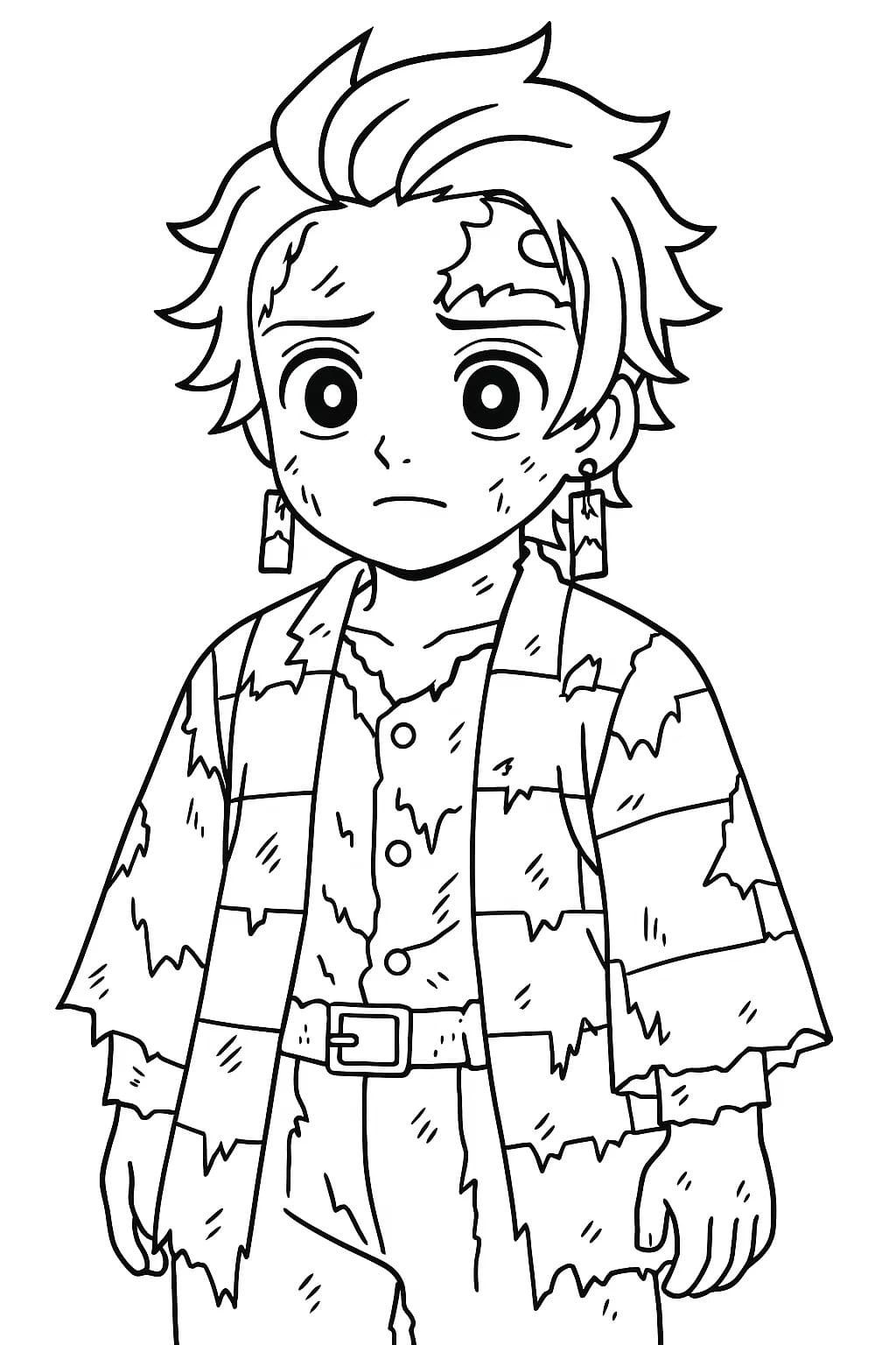 Kolorowanka Tanjiro bezpłatny dla dzieci