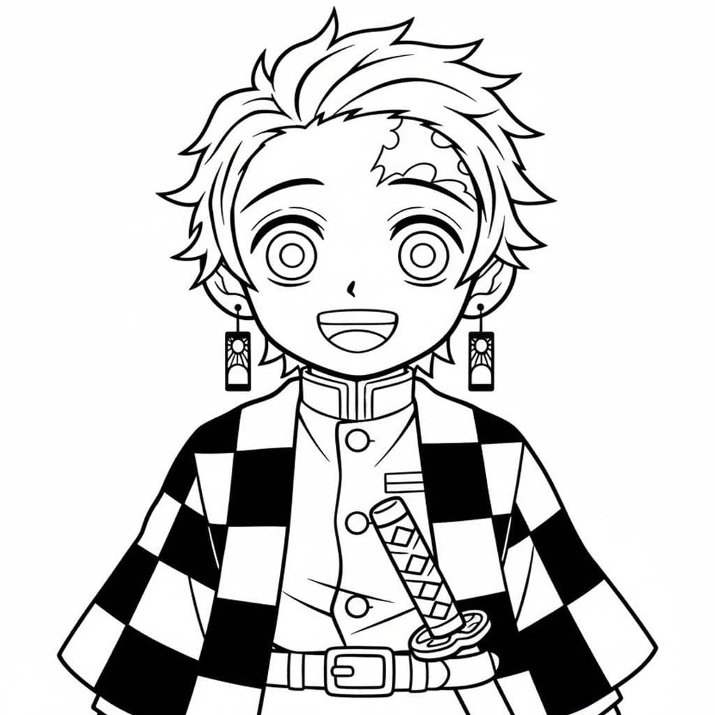 Kolorowanka Tanjiro dla dzieci