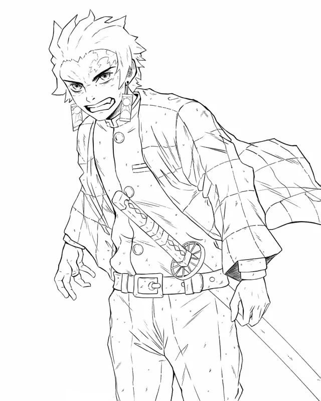 Kolorowanka Tanjiro wydruku prosty
