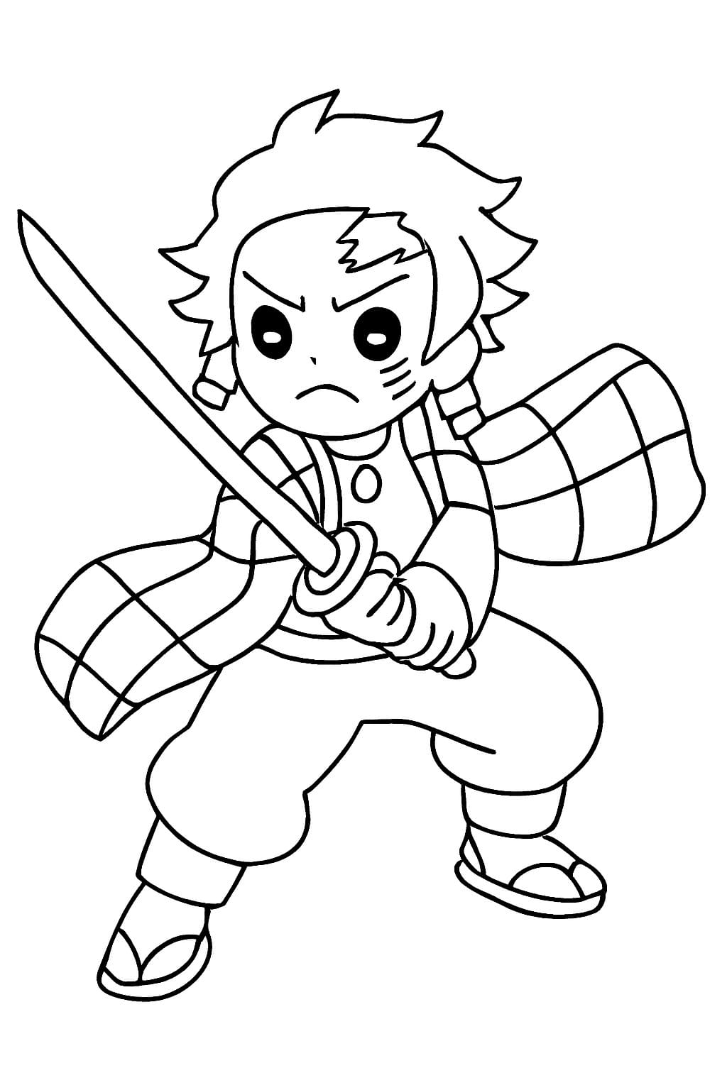 Kolorowanka Tanjiro wydruku