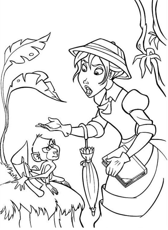Kolorowanka Tarzan bezpłatny podstawowy