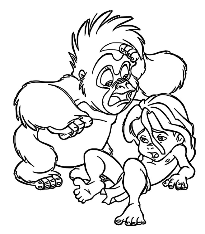 Kolorowanka Tarzan bezpłatny wydruku prosty