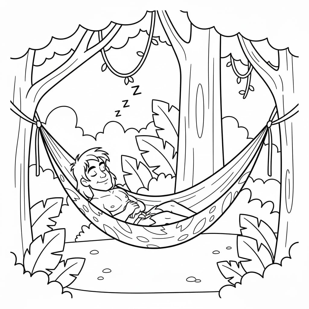 Kolorowanka Tarzan bezpłatny wydruku