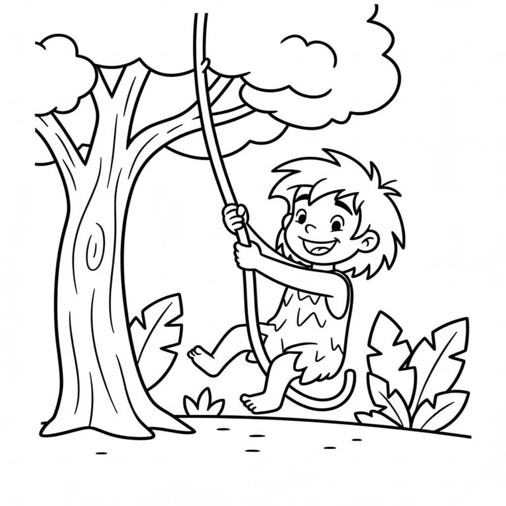 Kolorowanka Tarzan naszkicować