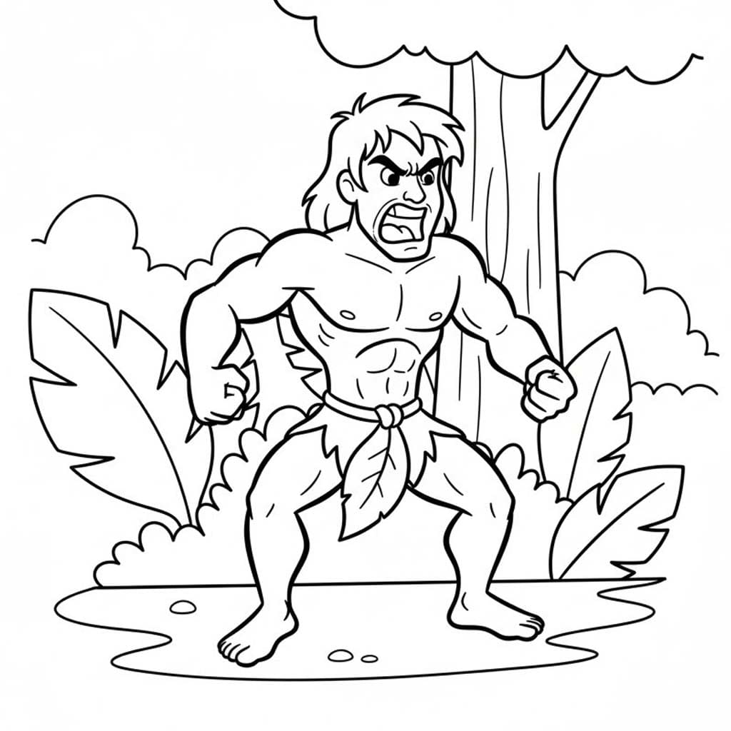 Kolorowanka Tarzan wydruku dla dzieci