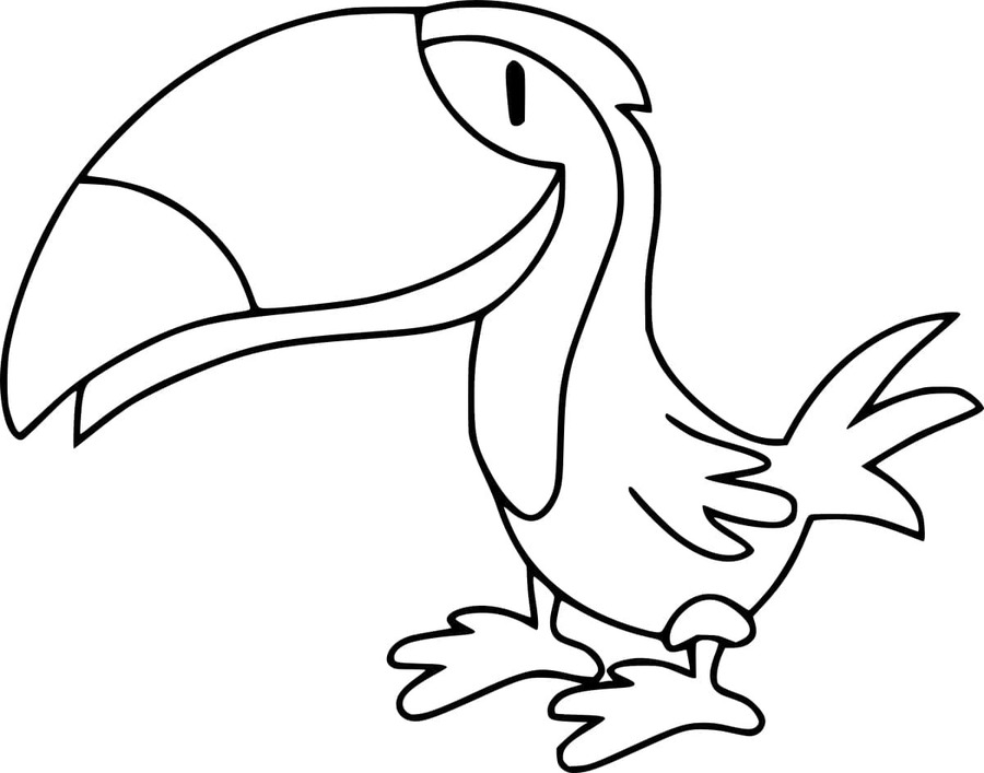Kolorowanka Tukan bezpłatny wydruku łatwy