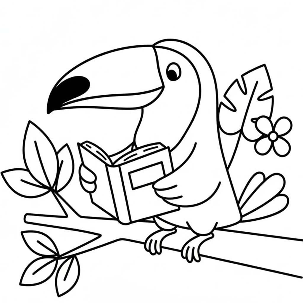 Kolorowanka Tukan wydruku dla dzieci
