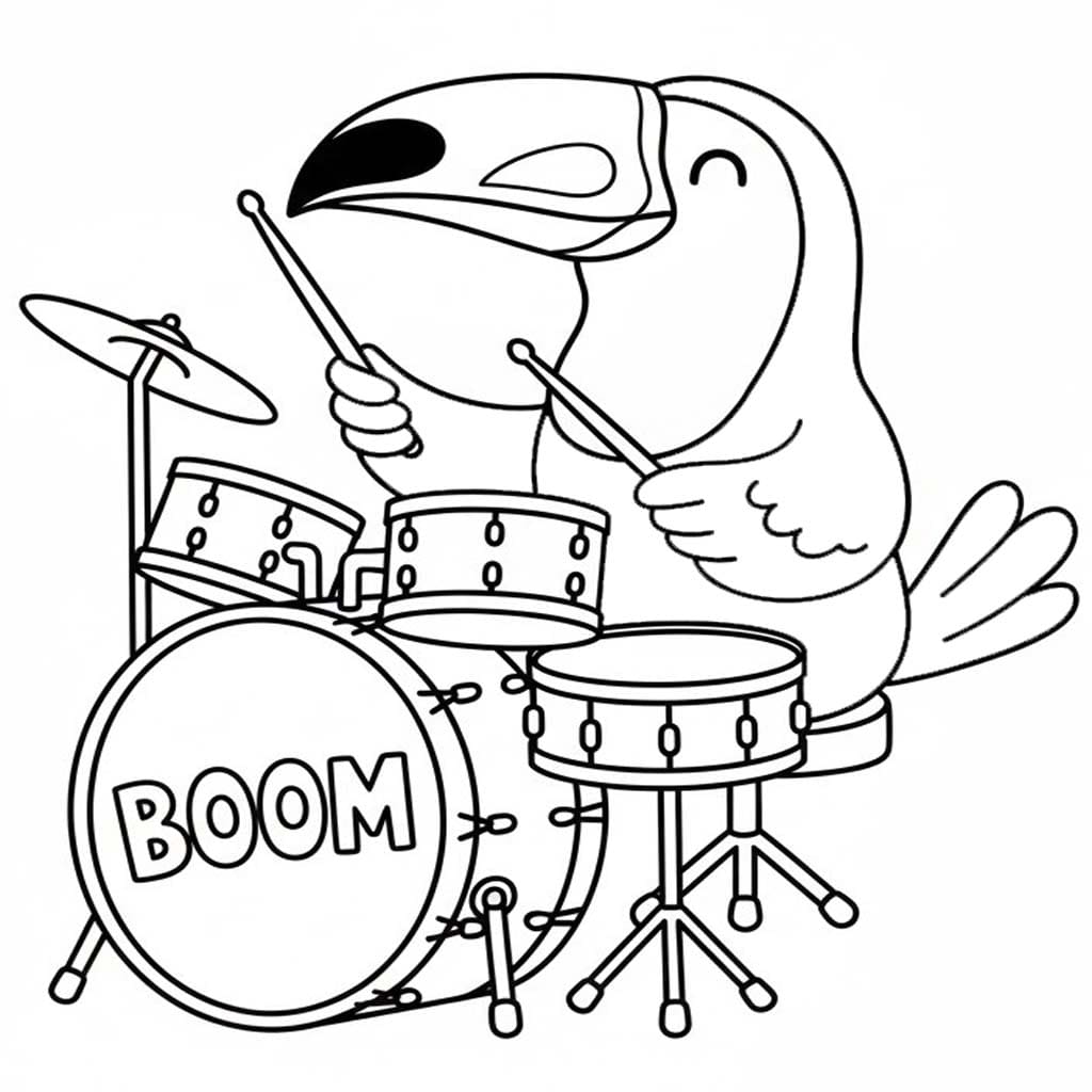 Kolorowanka Tukan wydruku łatwy