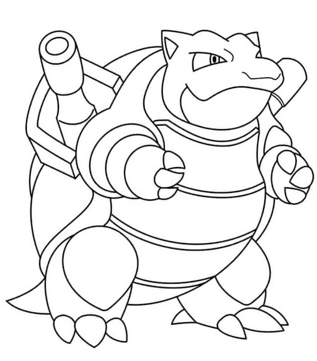 Kolorowanka Blastoise bezpłatny wydruku prosty