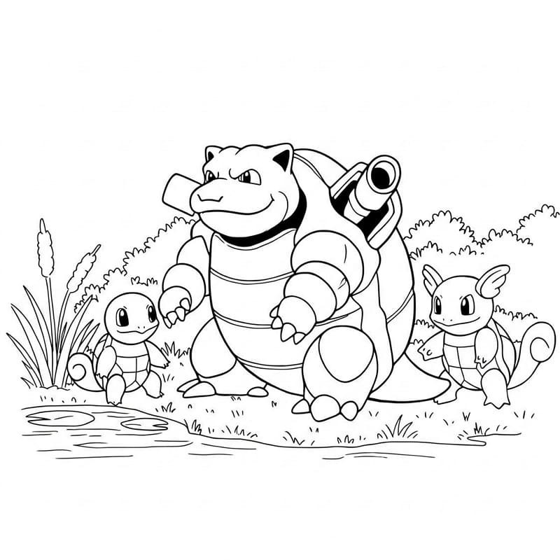 Kolorowanka Blastoise dla dzieci