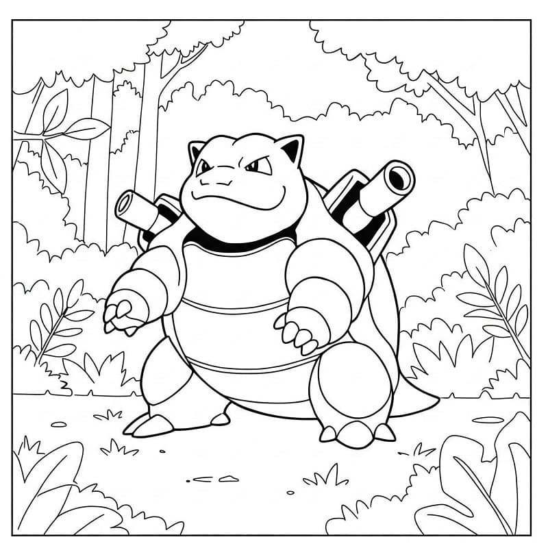 Kolorowanka Blastoise wydruku łatwy