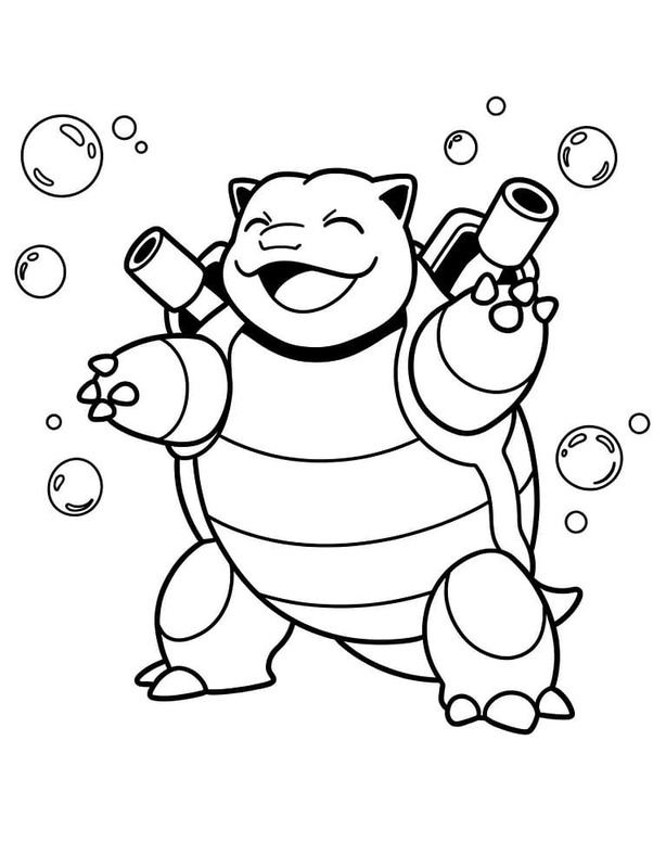 Kolorowanka Blastoise wydruku prosty