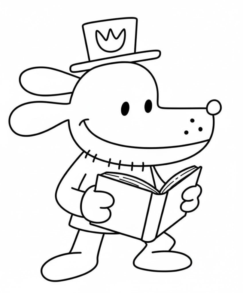 Kolorowanka Dog Man bezpłatny wydruku dla dzieci