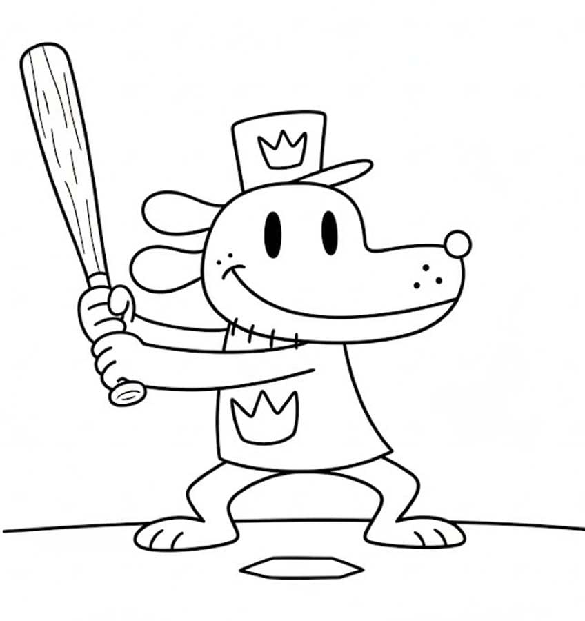 Kolorowanka Dog Man wydruku dla dzieci