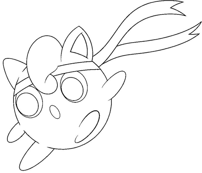 Kolorowanka Jigglypuff bezpłatny łatwy