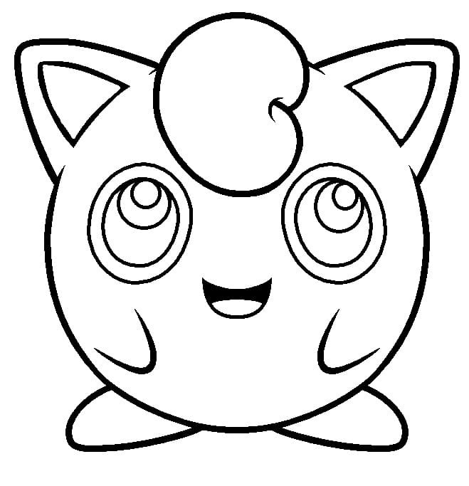 Kolorowanka Jigglypuff wydruku dla dzieci