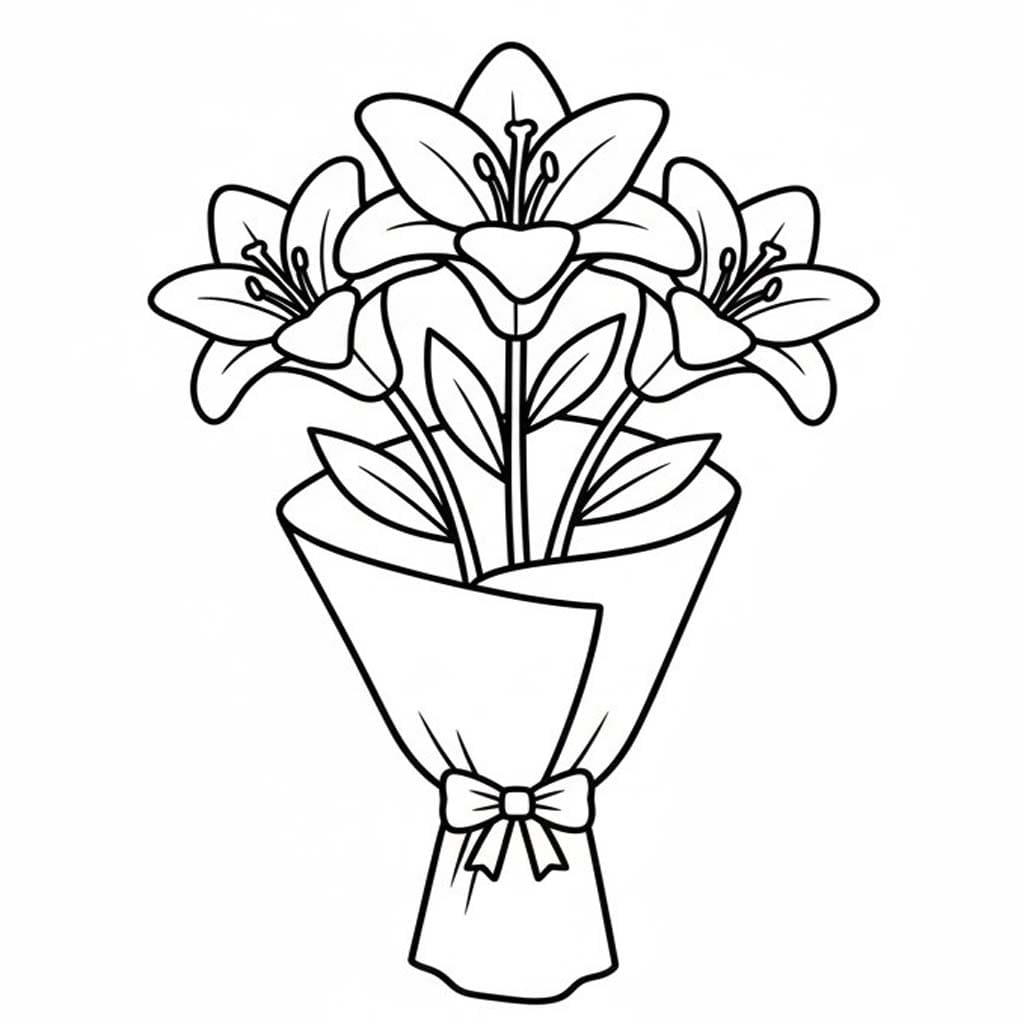 Kolorowanka Lilie bezpłatny łatwy