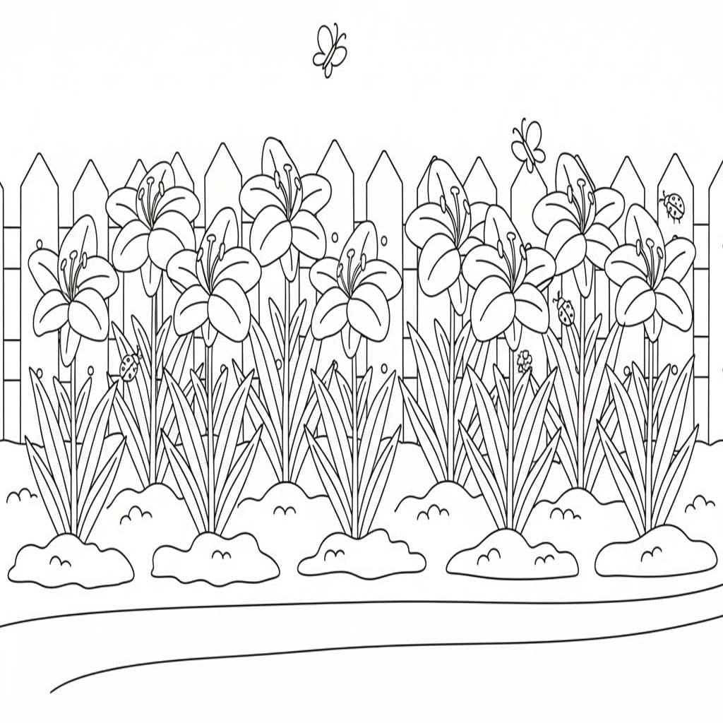Kolorowanka Lilie wydruku prosty