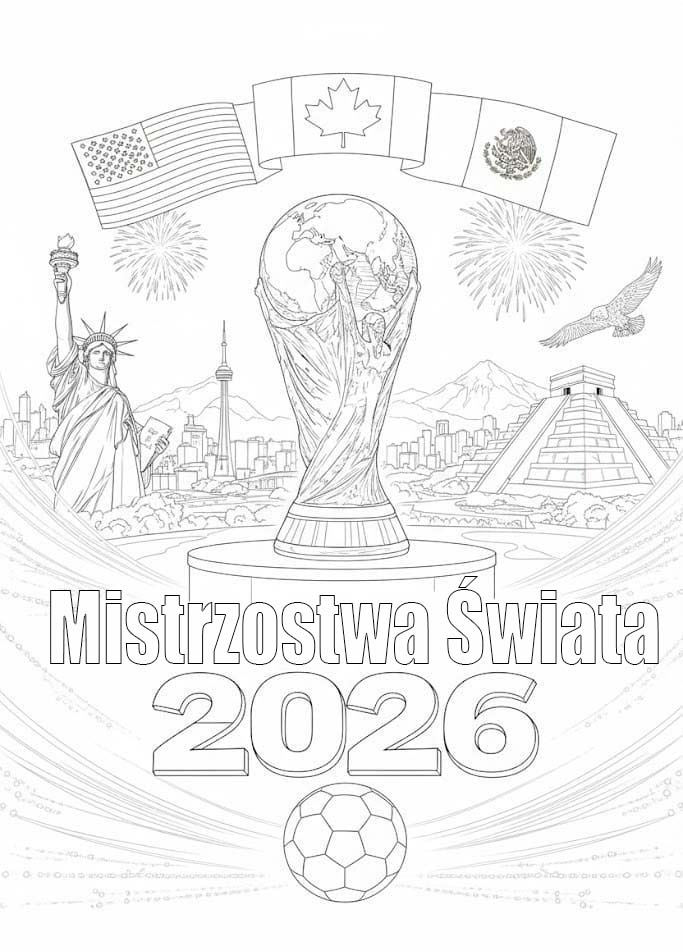 Kolorowanka Mistrzostwa Świata 2026 bezpłatny podstawowy