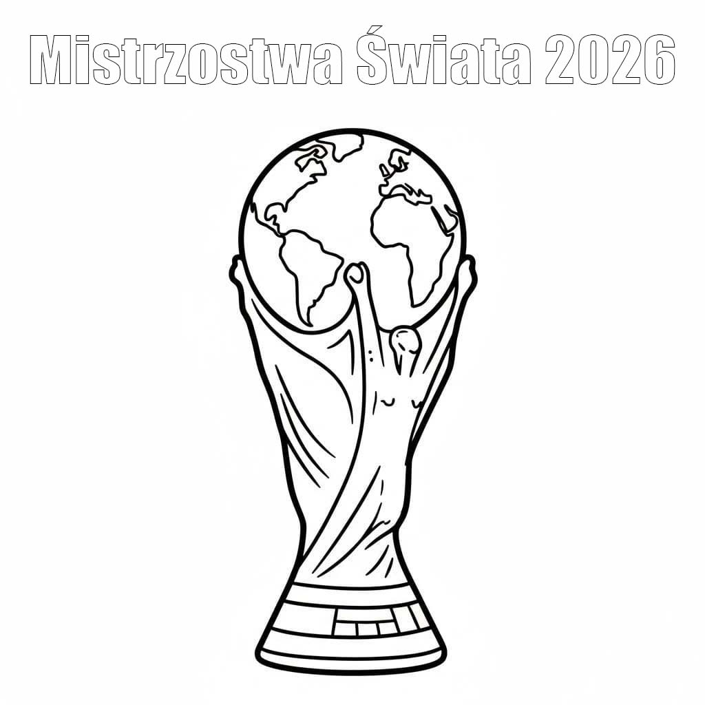 Kolorowanka Mistrzostwa Świata 2026 bezpłatny wydruku dla dzieci