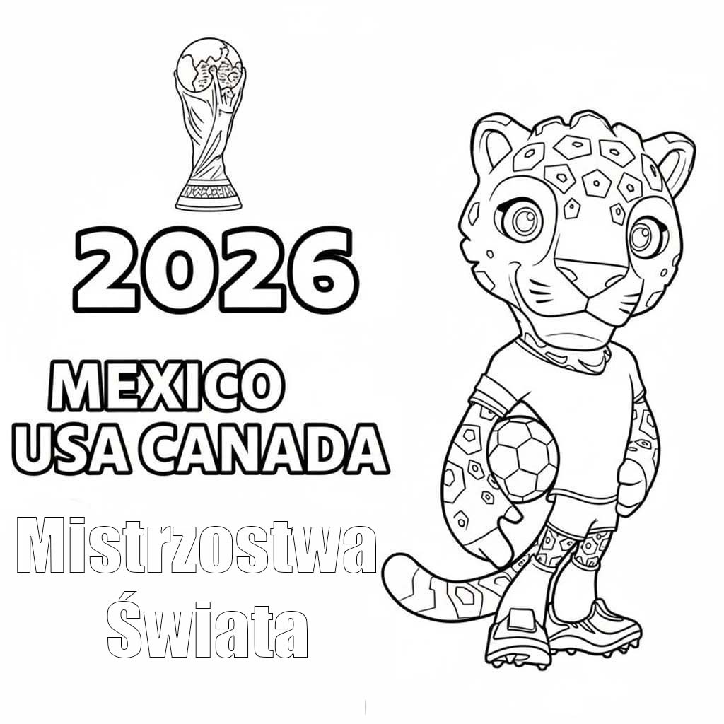 Kolorowanka Mistrzostwa Świata 2026 wydruku dla dzieci