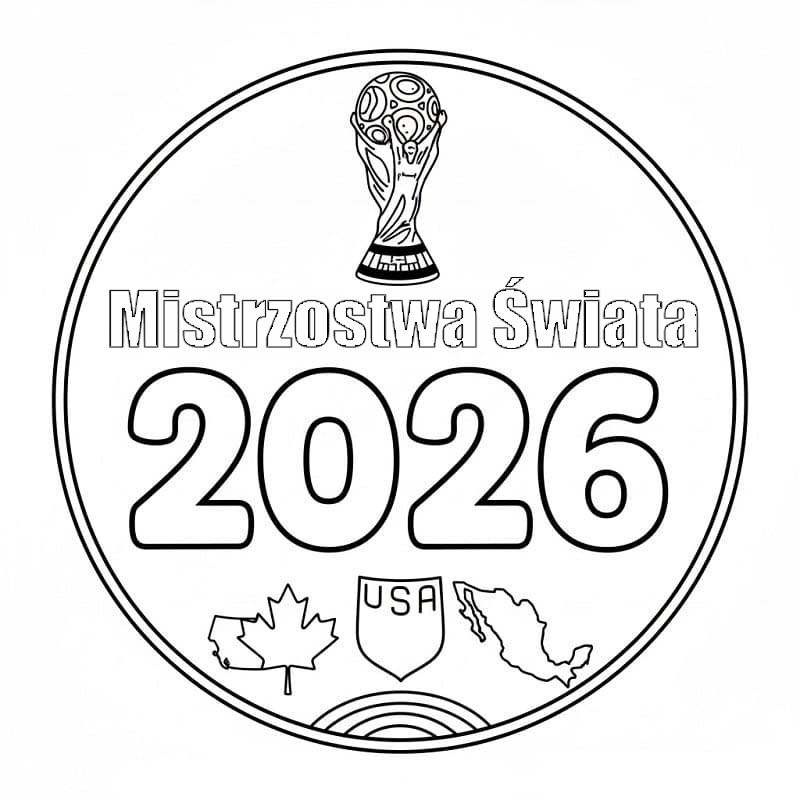 Kolorowanka Mistrzostwa Świata 2026 wydruku prosty