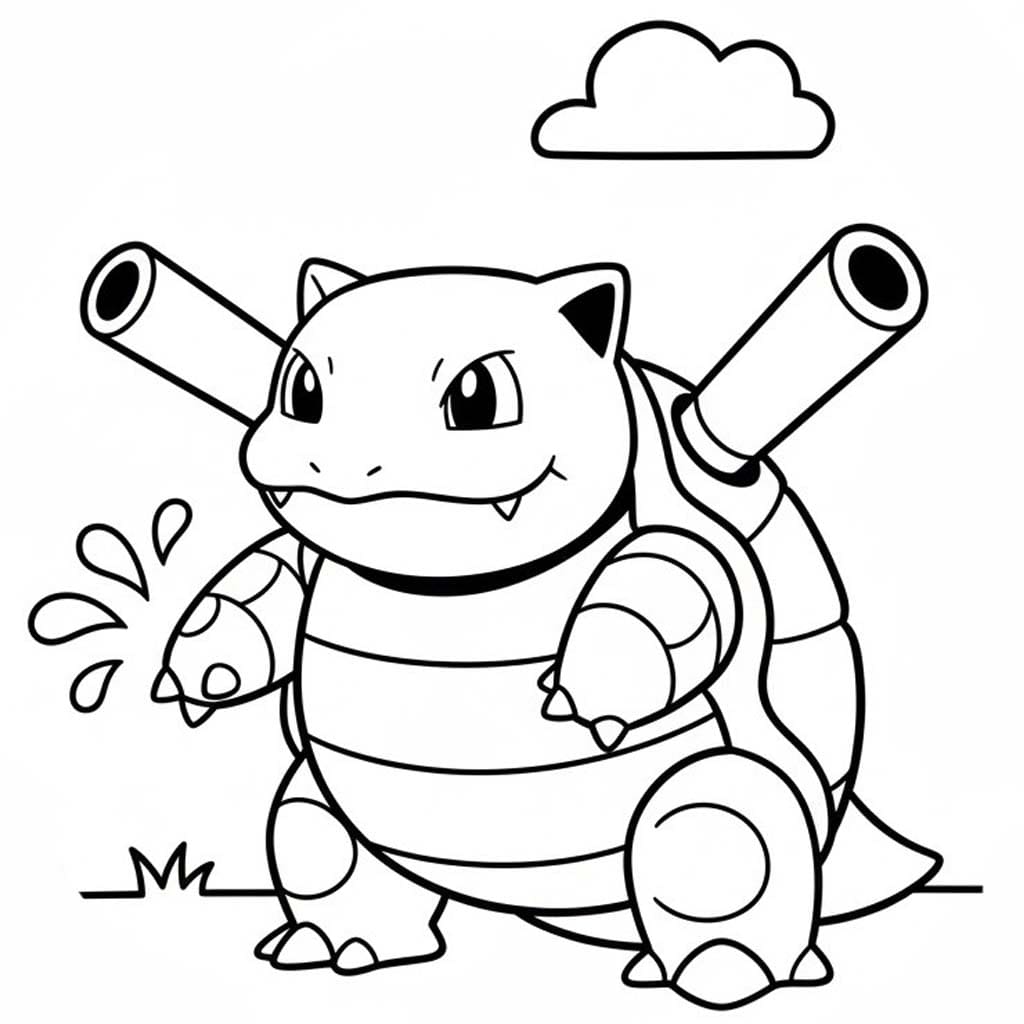 Kolorowanka Narysuj Blastoise bezpłatny dla dzieci