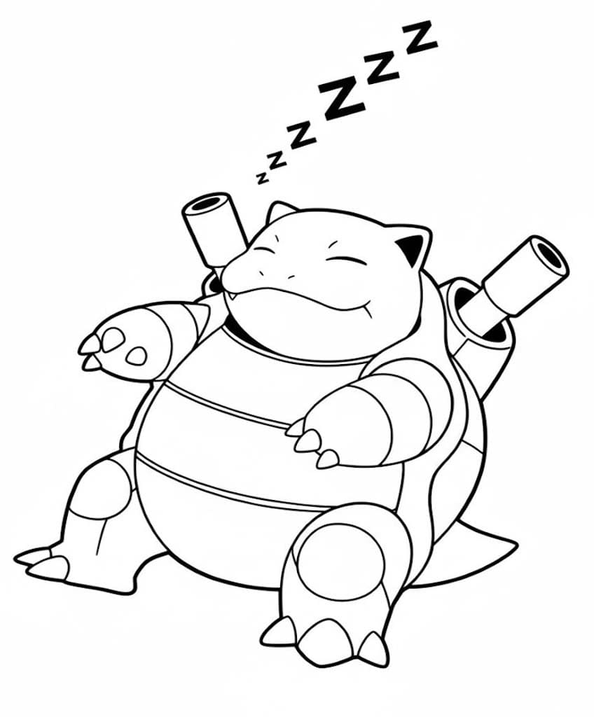 Kolorowanka Narysuj Blastoise bezpłatny łatwy