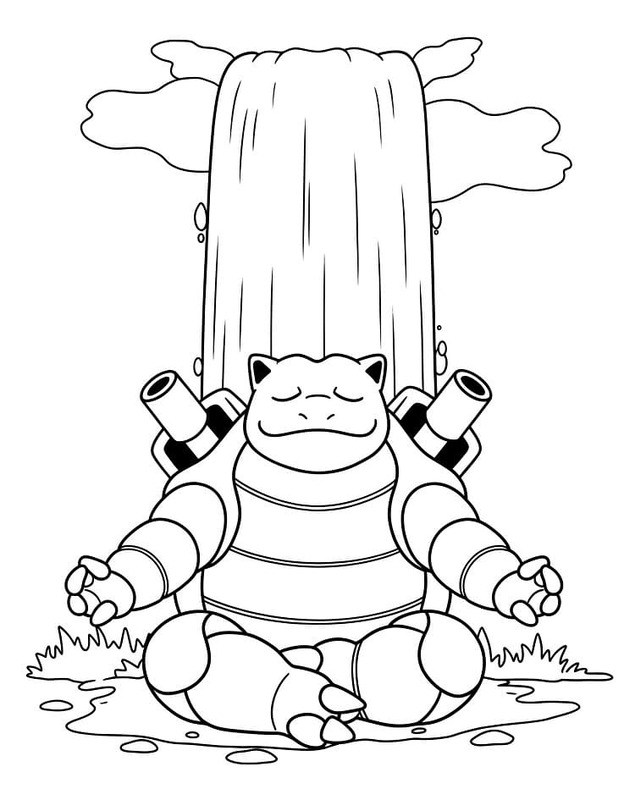 Kolorowanka Narysuj Blastoise bezpłatny prosty