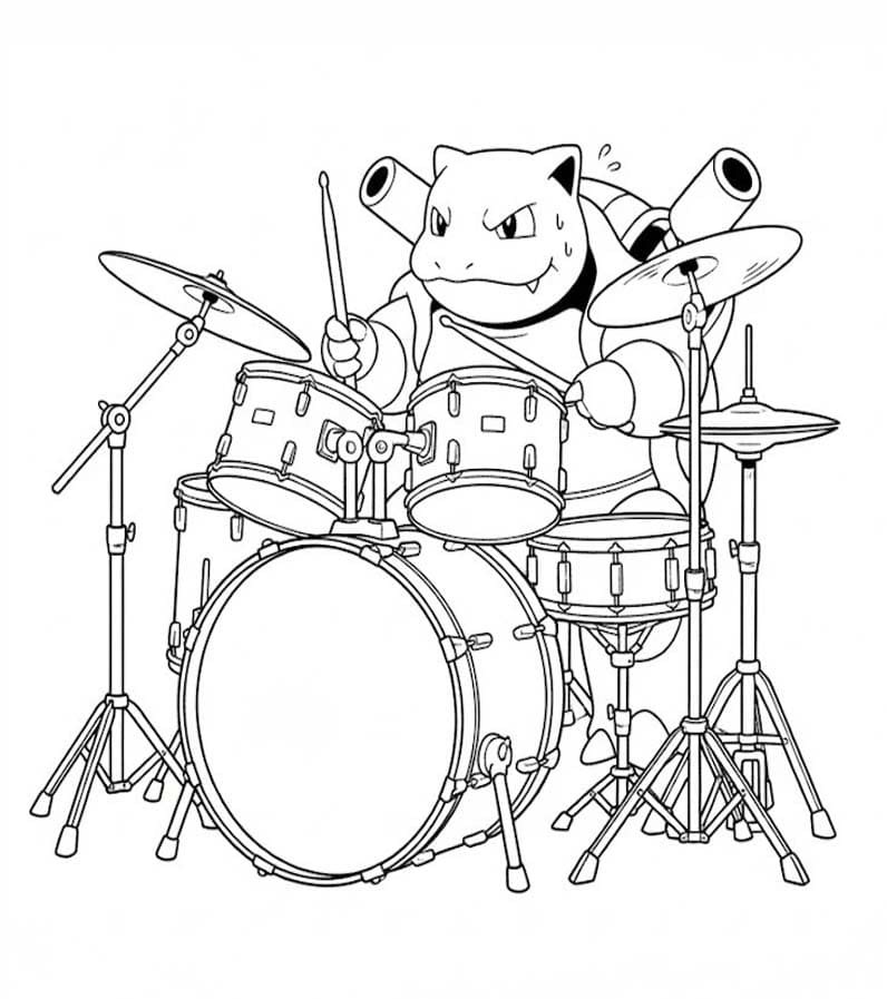 Kolorowanka Narysuj Blastoise bezpłatny wydruku łatwy